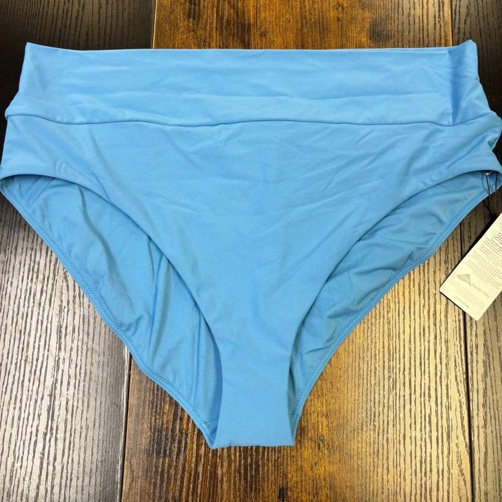 Calia Womens High‎ Rise Swim Bottoms Light Blue Bikini XXL WSA15404SP25 NWT